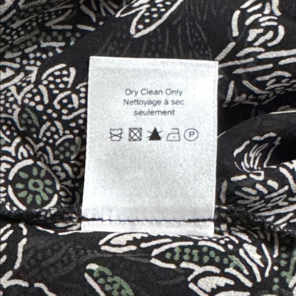 Veronica Beard Natuka black green sheer floral print ruffle trim blouse size 4 - Picture 14 of 16